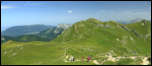 5D3_08097-08098  -  <strong>Trelod<br/>Descente face au Semnoz, Roc des Bœufs, Dent des Portes et Tournette derrière le Bonnet de Tirebras</strong><br/>Doucy-en-Bauges/Jarsy/Chevaline - Août 2017
