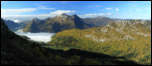 IMG_27273-27274  -  <strong>En montant sous la Dent des Portes, vue sur le Col du Frêne, le Colombier, Margériaz et le Mont Julioz</strong>	<br/>Doucy-en-Bauges (73) - Octobre 2015