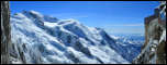 IMG_22167-22171  -  <strong>Depuis la passerelle de l'Aiguille du Midi : Panorama vers le sud ouest avec le Mont Maudit, le Mont-Blanc, l'arête des Bosses, le Dôme du Goûter et l'Aiguille du Goûter.</strong></br> Chamonix - Avril 2015