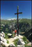 IMG_24947  -  <strong>La croix de la Dent du Villard devant le Mont-Blanc</strong>	<br/>Saint-Bon-Tarentaise - Juillet 2015